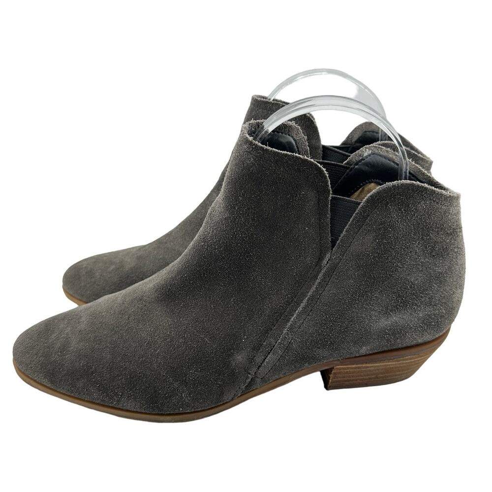 Susina Ridlee Gray Suede Slip On Chelsea Ankle Almond Toe Boot 8